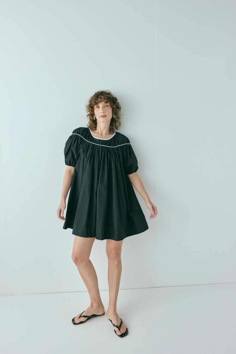 Leila Smock Mini Dress Black Product Image