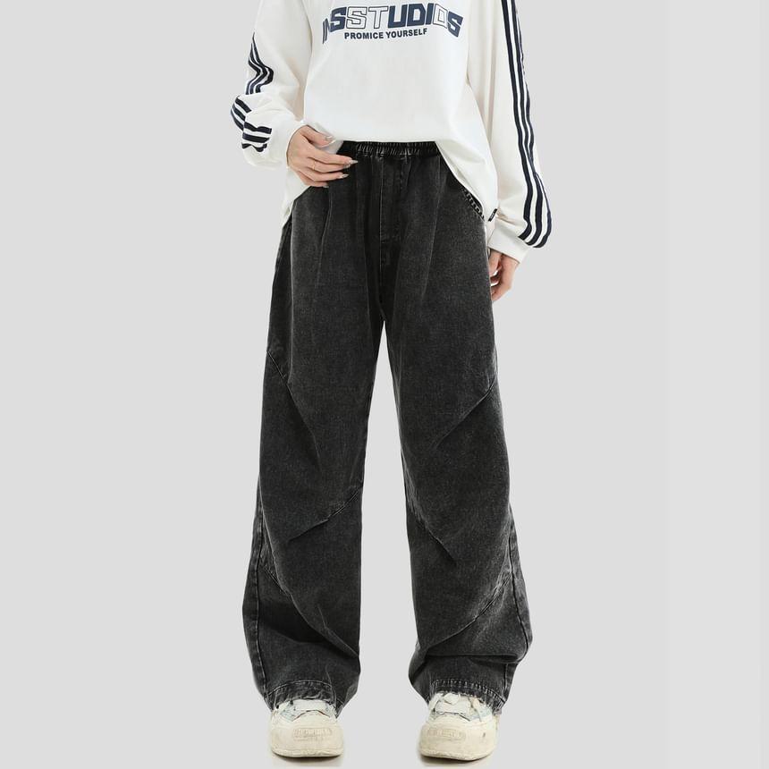 High Rise Washed Wide Leg Jeans Product Image