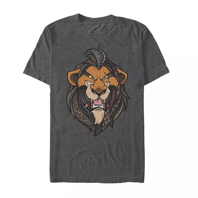 Disney's The Lion King Men's Patterned Scar Tee, Size: XL, Grey Heather Product Image