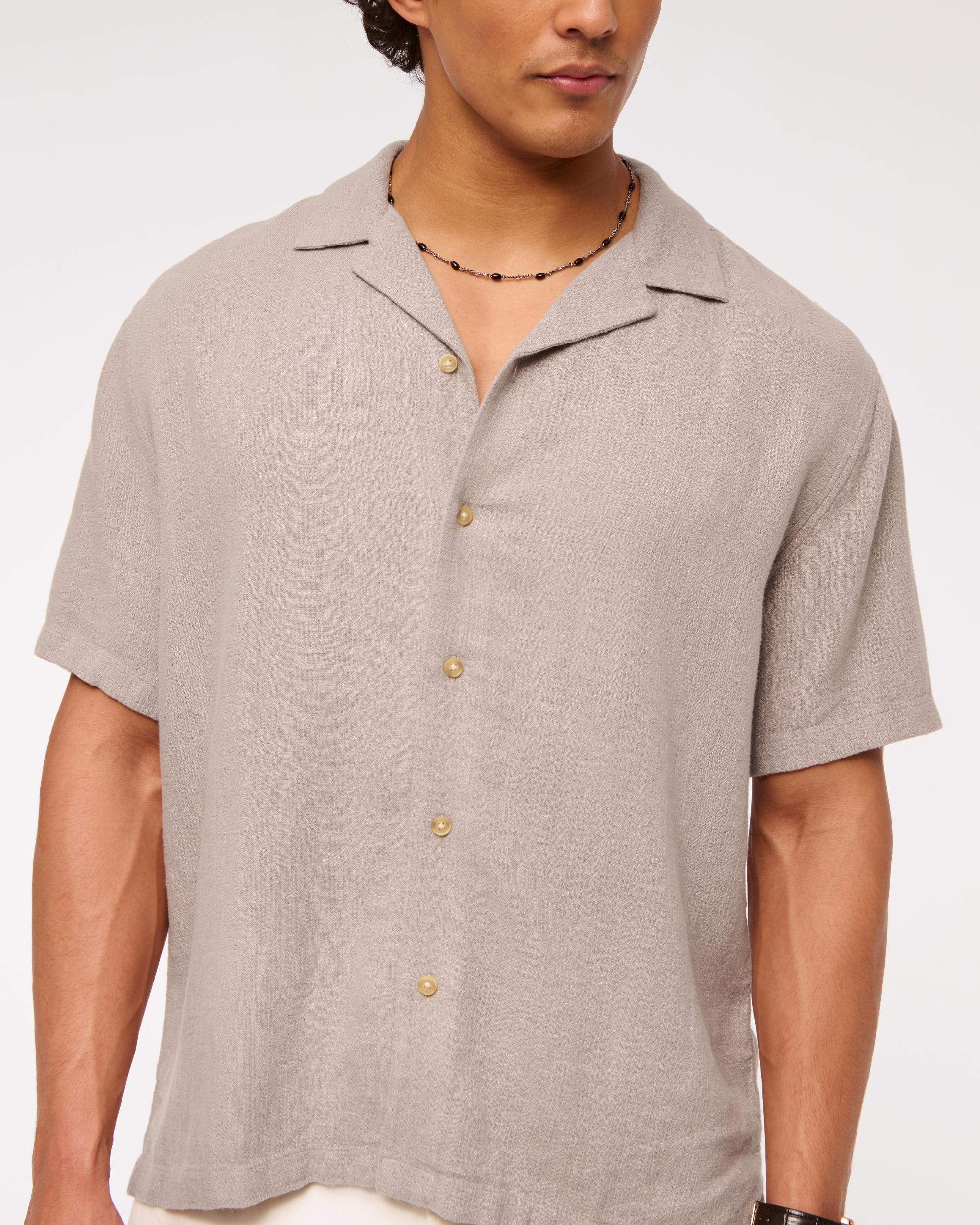 Camp Collar Summer Linen-Blend Shirt Product Image