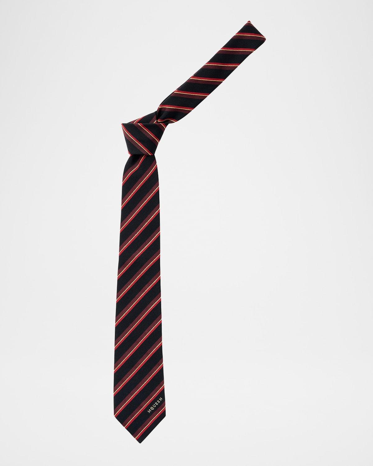 Mens College Stripe Wool and Silk Tie Product Image