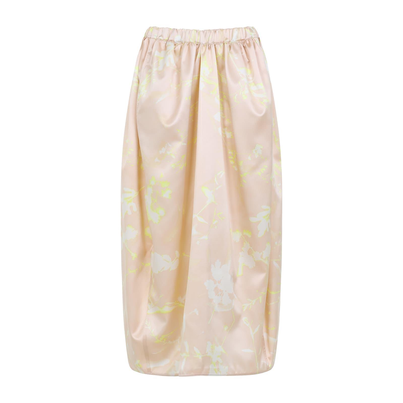 FABIANA FILIPPI Silk Midi Skirt In Neutrals Product Image