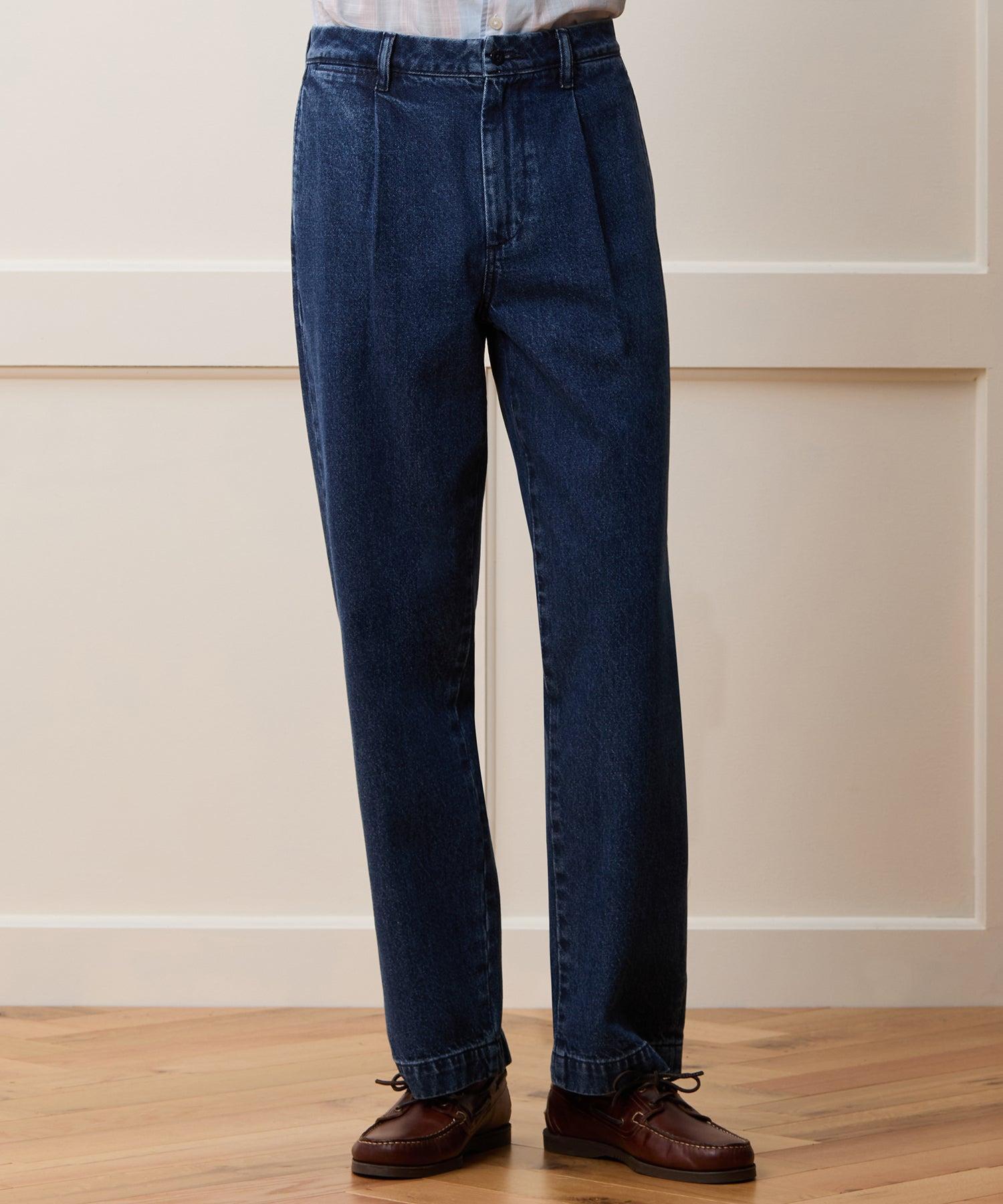 Relaxed Pleated Denim Chino Product Image