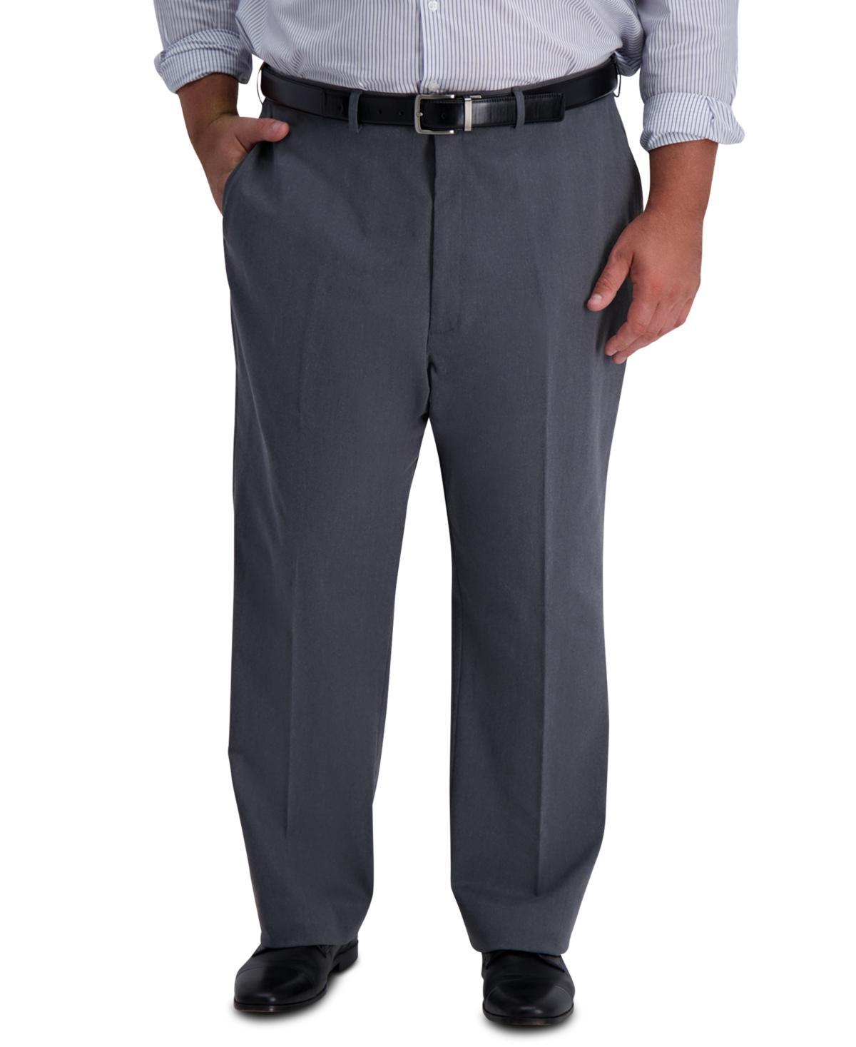 Big & Tall Haggar Iron Free Classic-Fit Flat-Front Pants, Mens Grey Heather Product Image