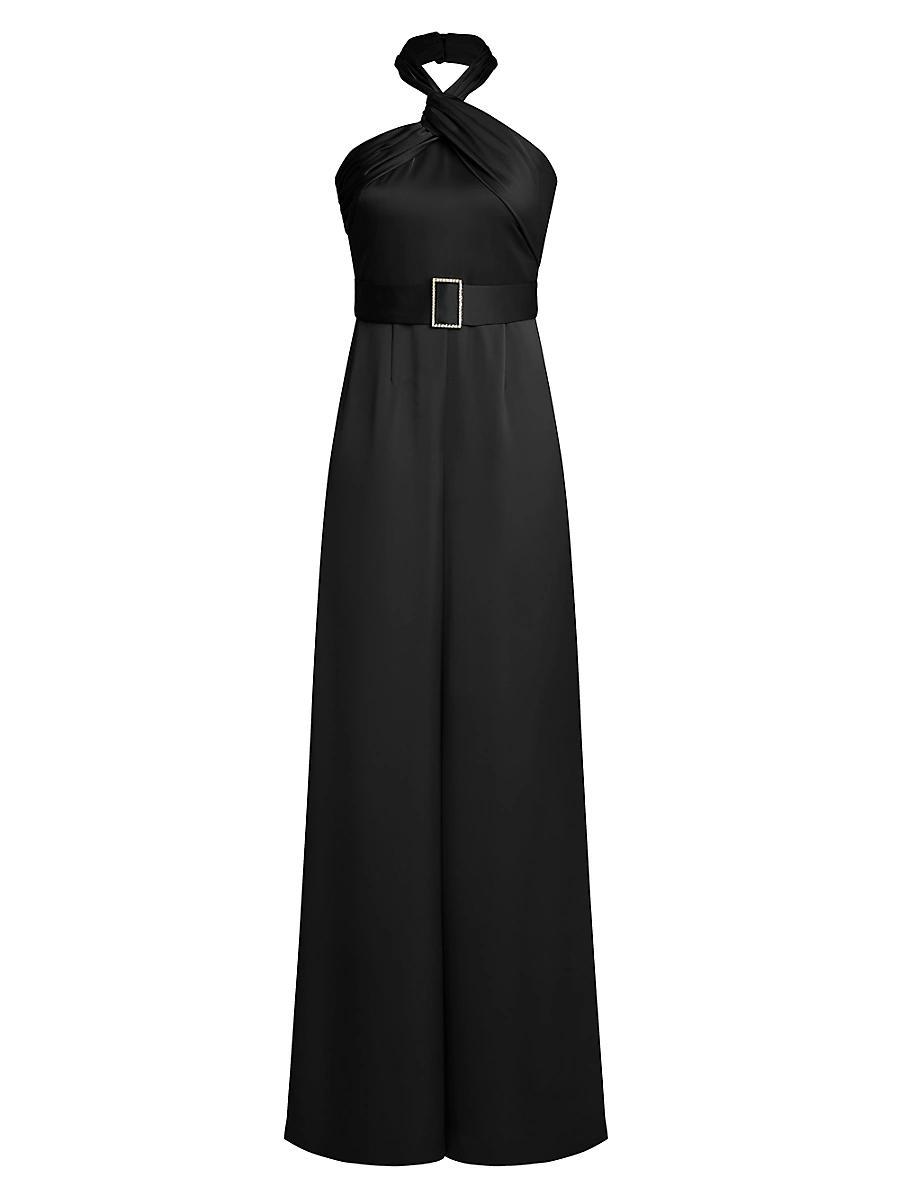 Womens Kani Satin Halter Jumpsuit Product Image