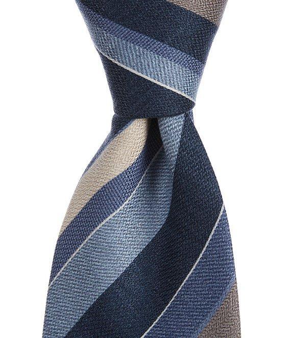 Edward Armah Striped 3.5#double; Silk Tie Product Image
