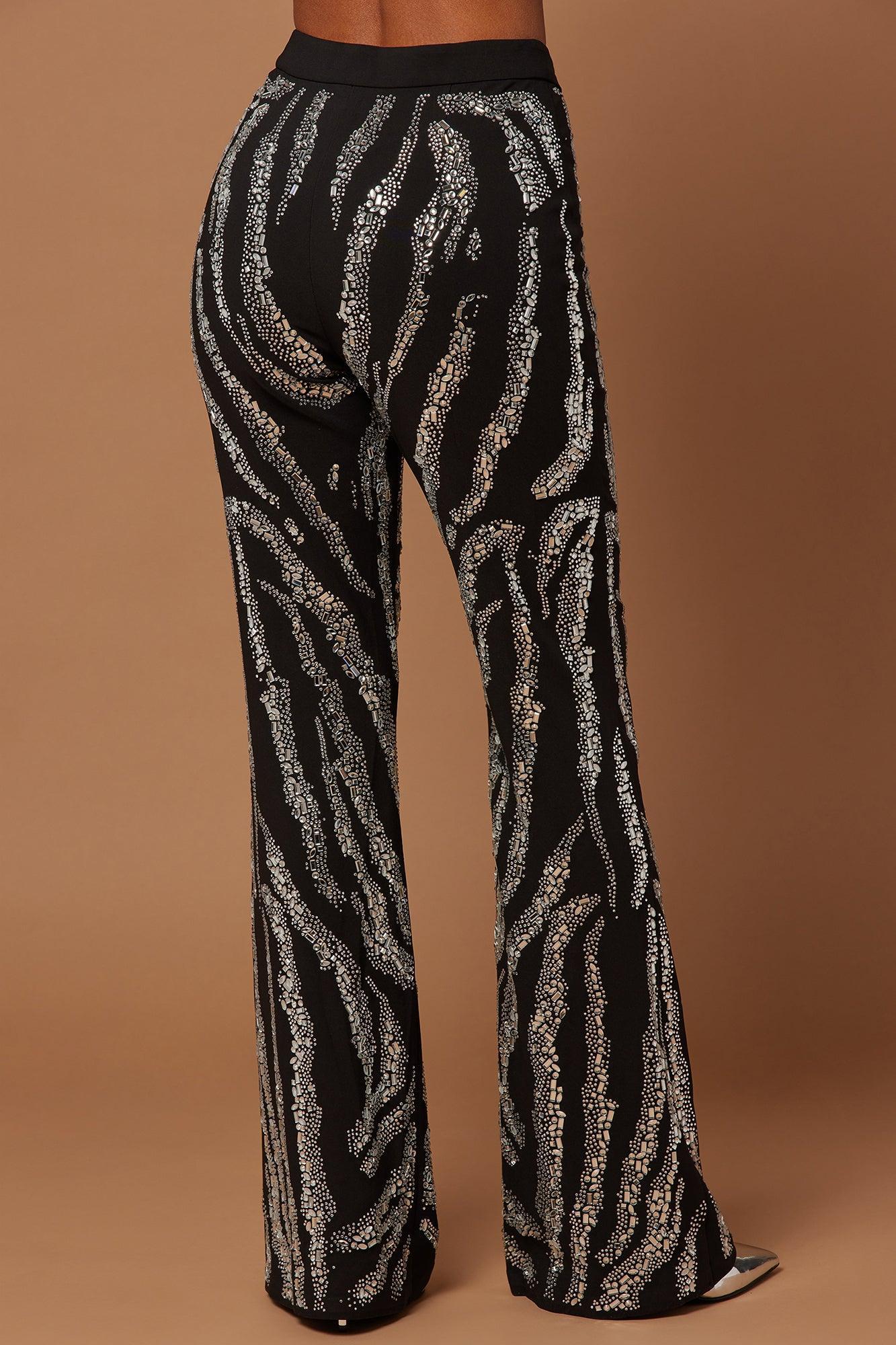 Amira Embellished Pant - Black Product Image
