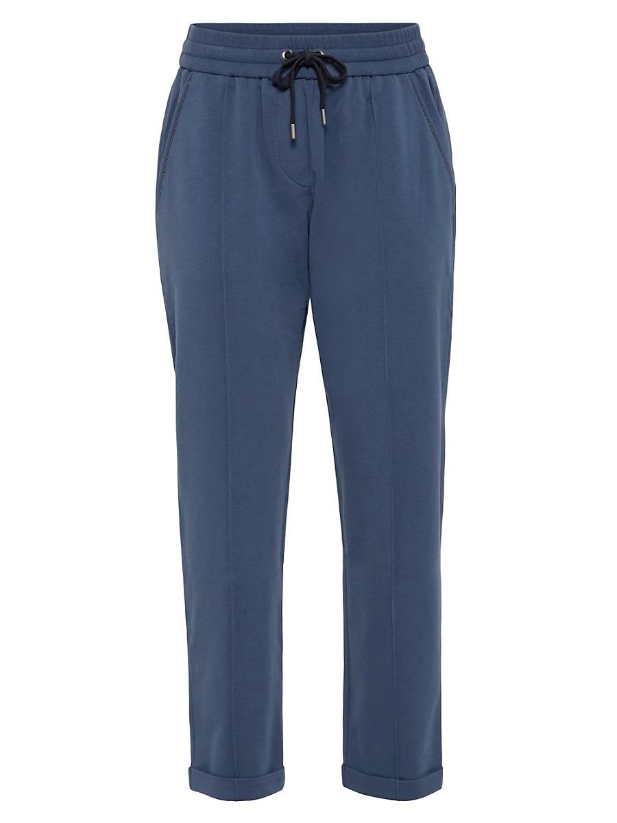 Womens Stretch Cotton Lightweight French Terry Track Trousers Product Image