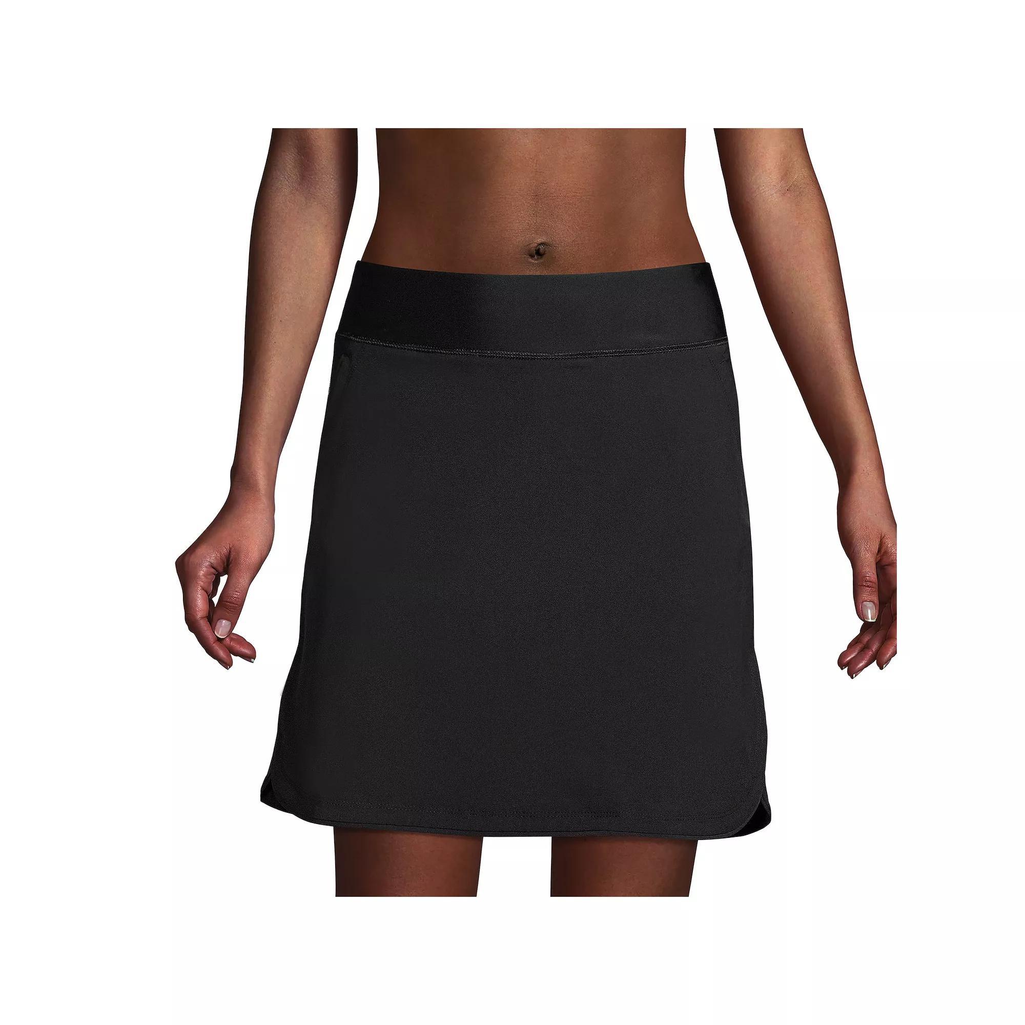 Women's Lands' End Comfort Waist UPF 50 Swim Skirt, Size: 2 Petite, Black Product Image
