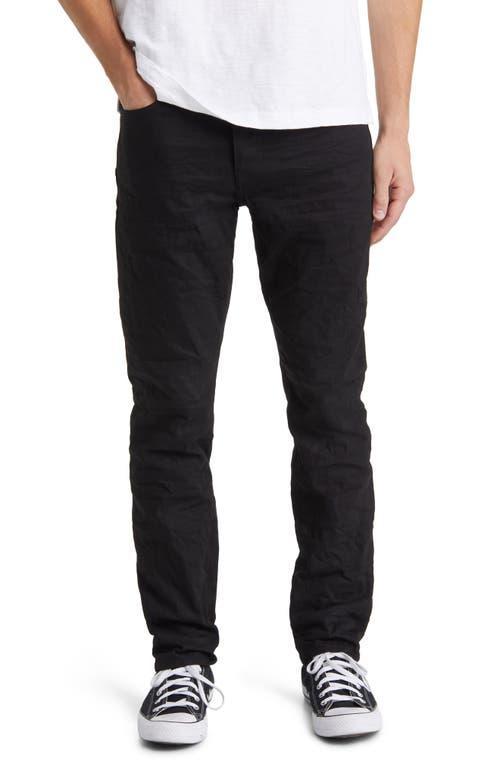Purple Brand Slim Straight Jeans in Raw Black Product Image