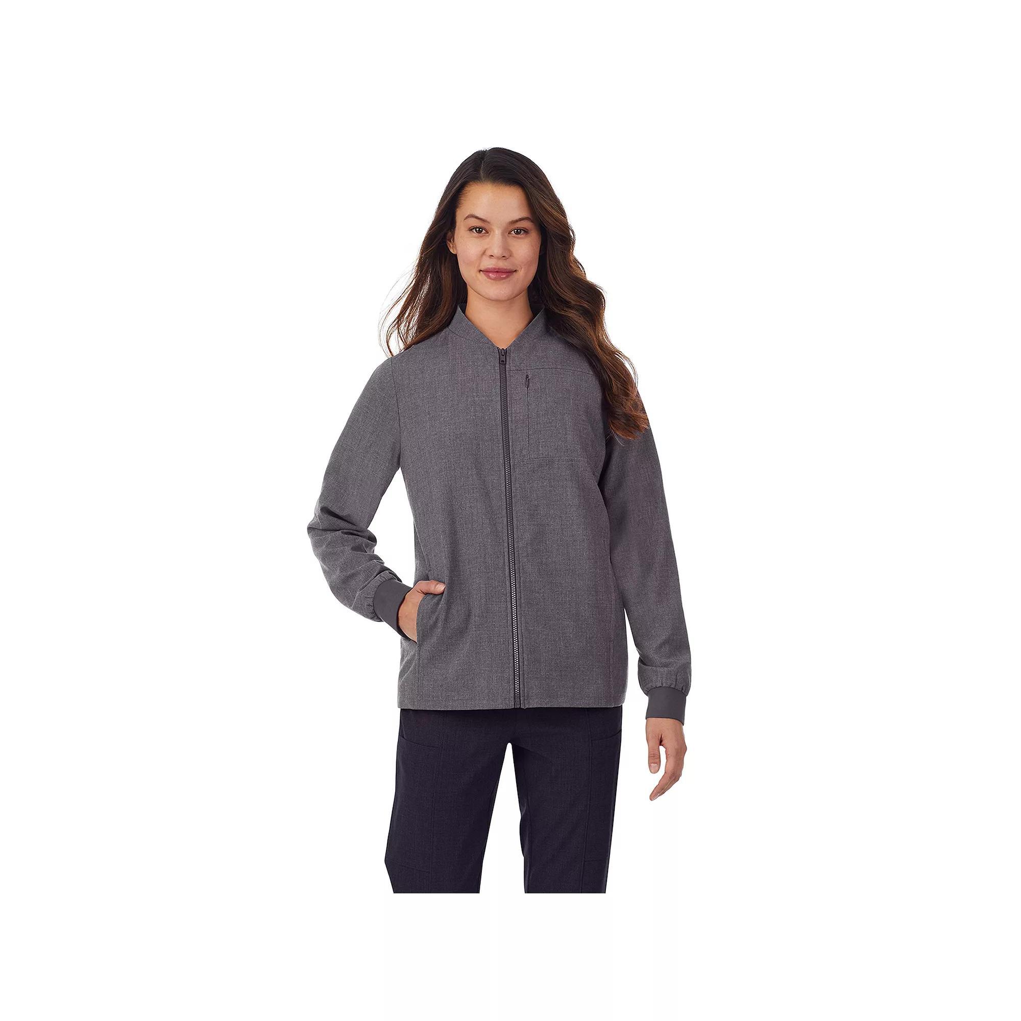 Women's Cuddl Duds® Scrubs 5-Pocket Lined Jacket, Size: XL, Grey Heather Gray Product Image