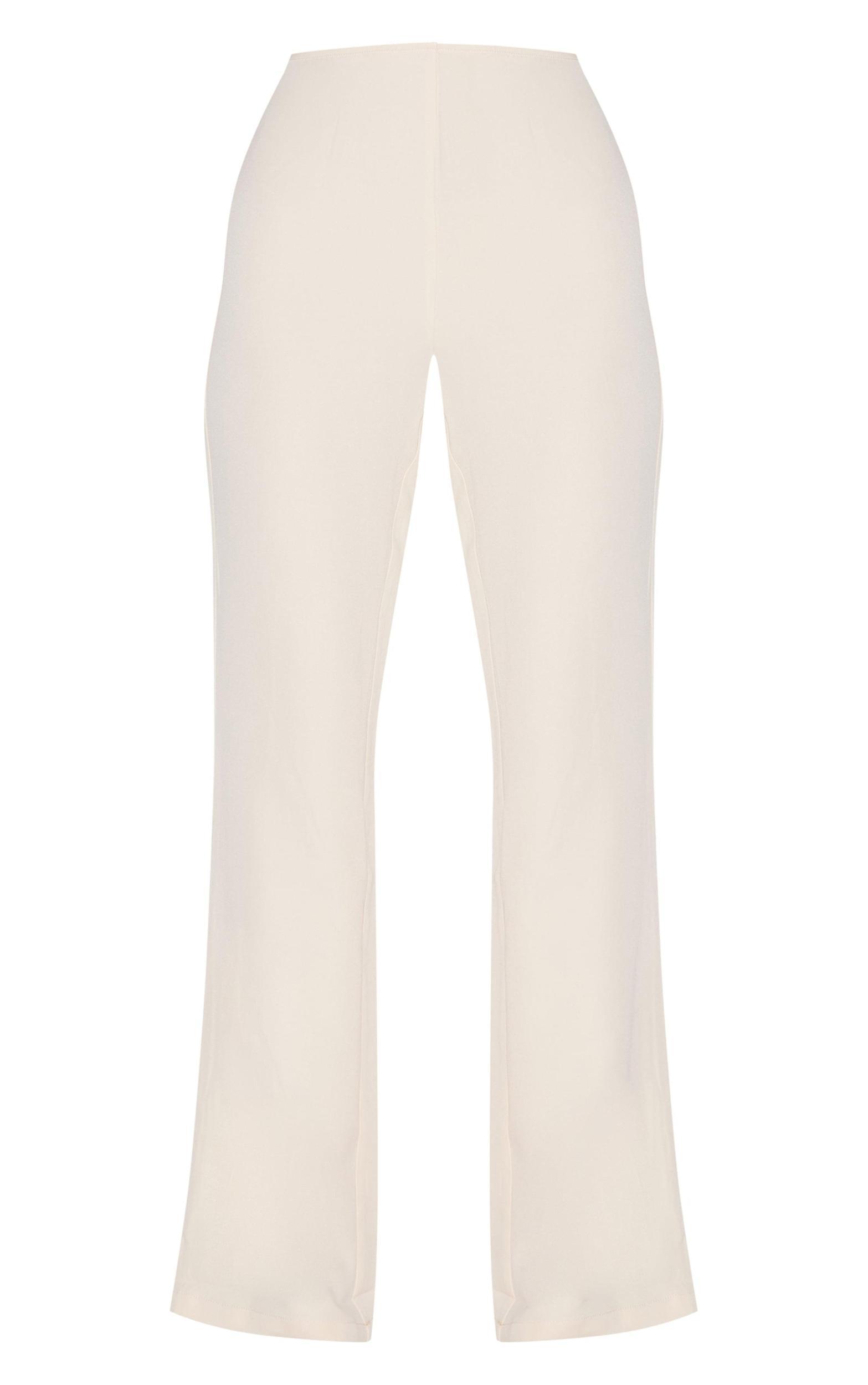  Cream Tailored Low Rise Skinny Flared Pants Product Image