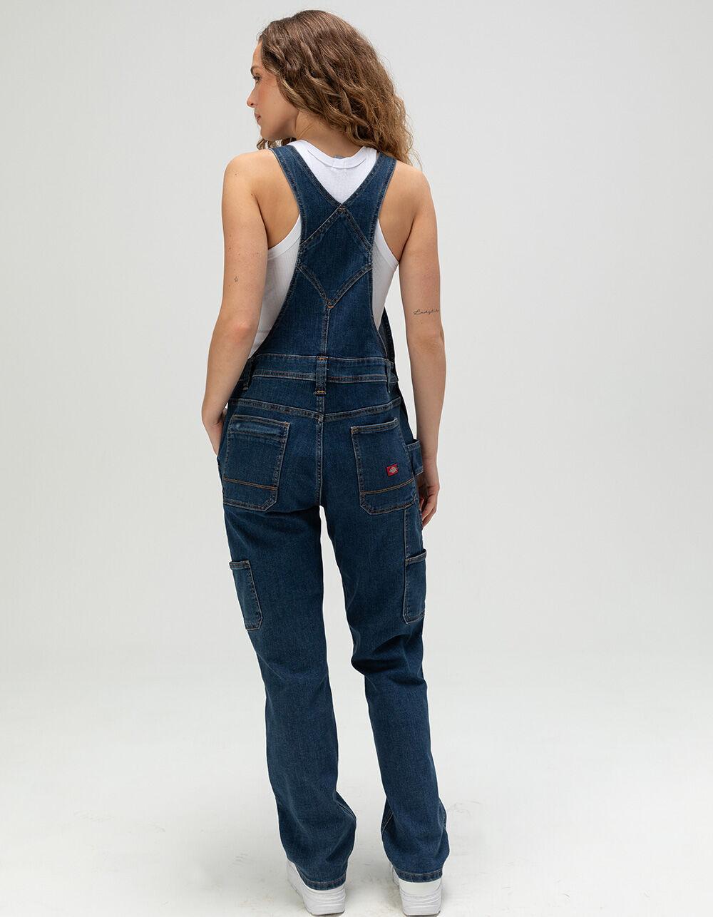 DICKIES Double Front Womens Bib Overalls - DK STONE Product Image