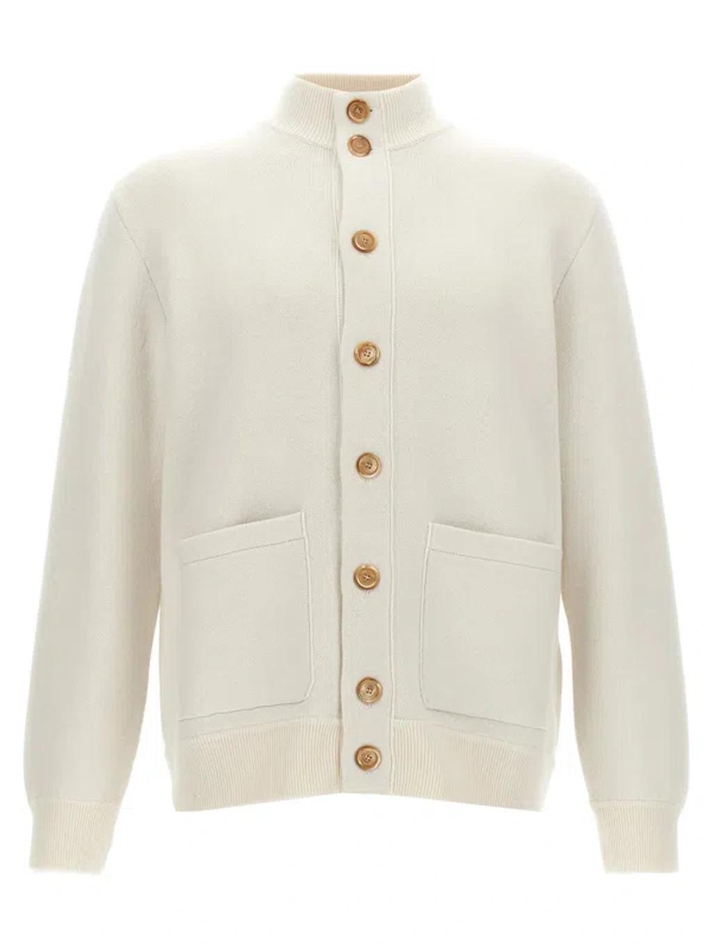 BRUNELLO CUCINELLI Cardigan In White Product Image