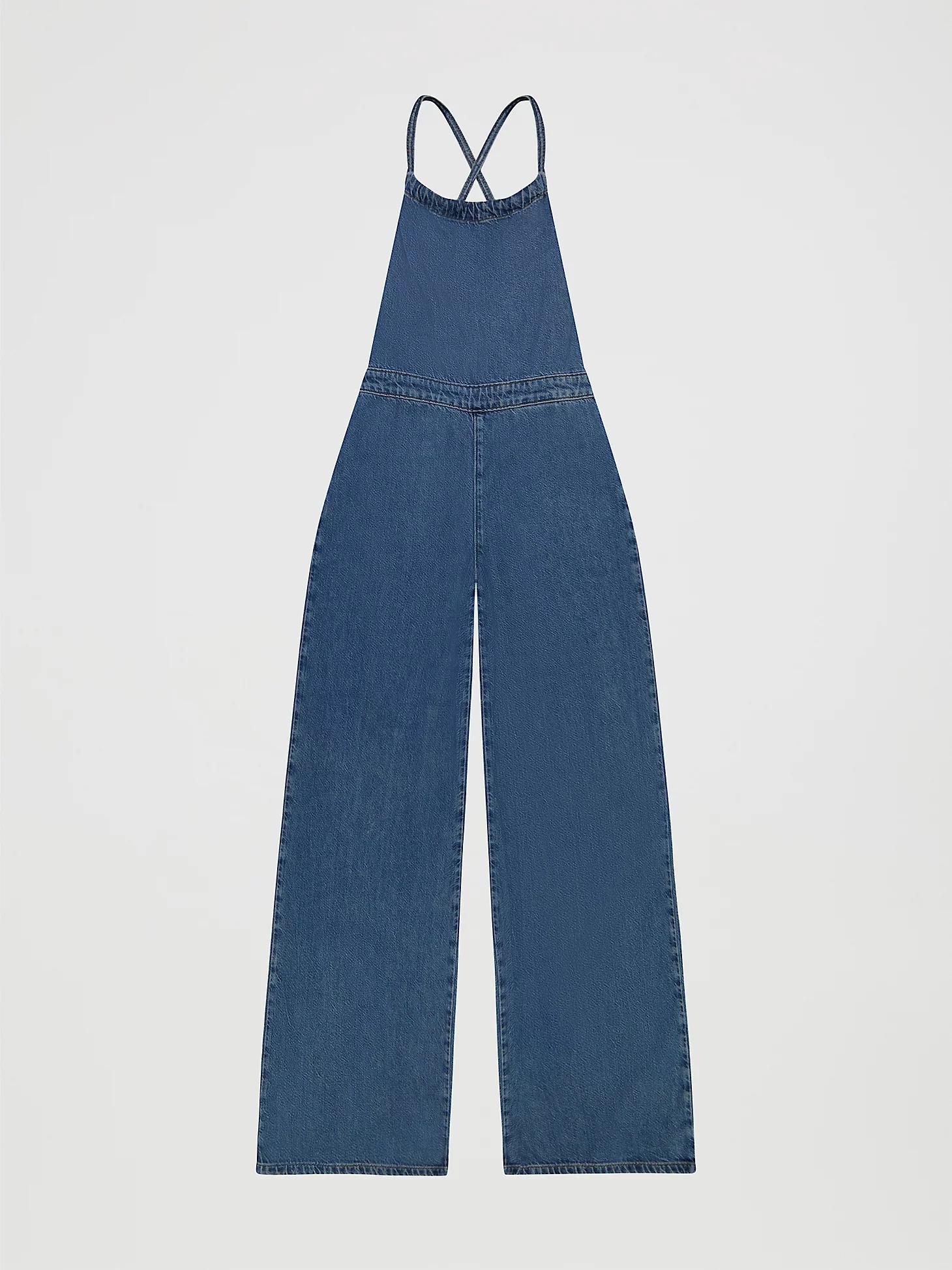 Women's Cross Back Denim Wide Leg Jumpsuit | Women's Union-Alls & Overalls | Lee® Product Image
