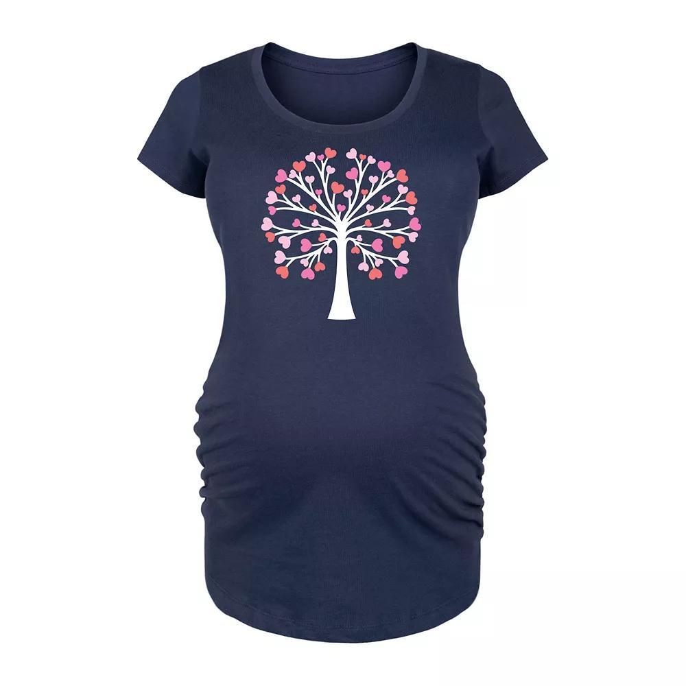 Maternity Heart Tree Of Life Graphic Tee, Womens Blue Product Image