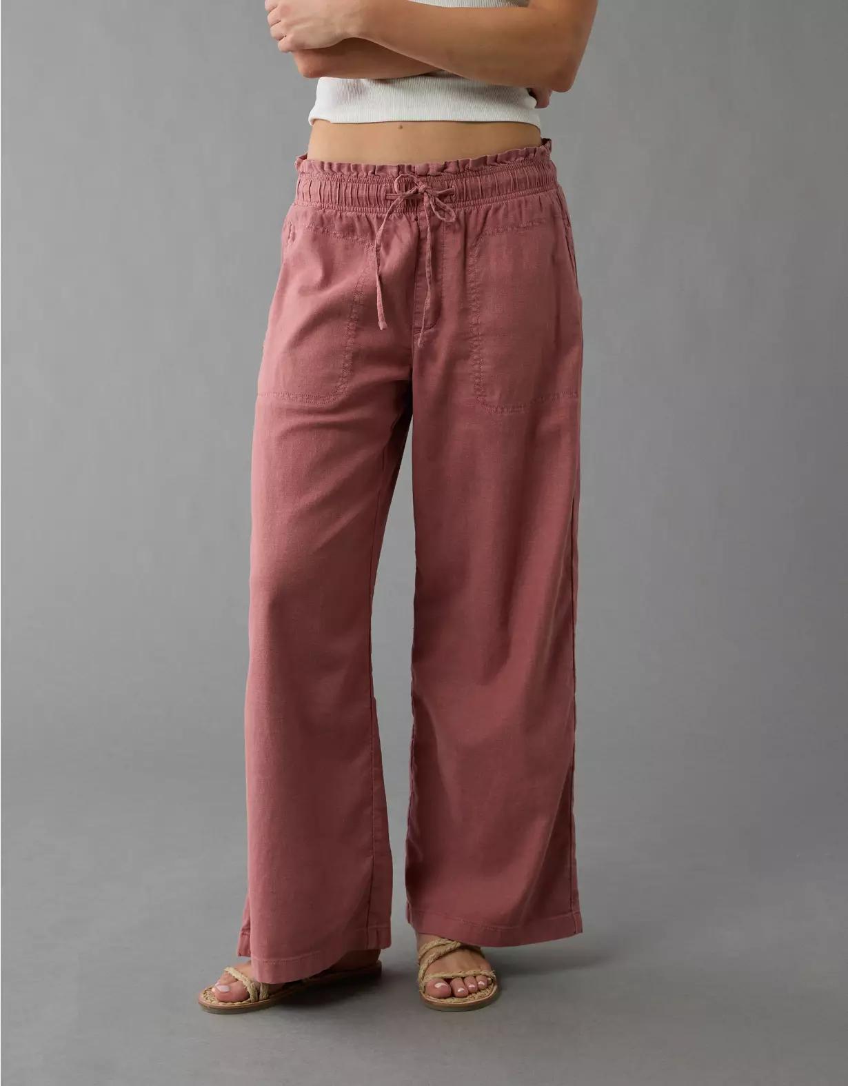 AE Dreamy Drape Linen-Blend Pull-On Pant Product Image