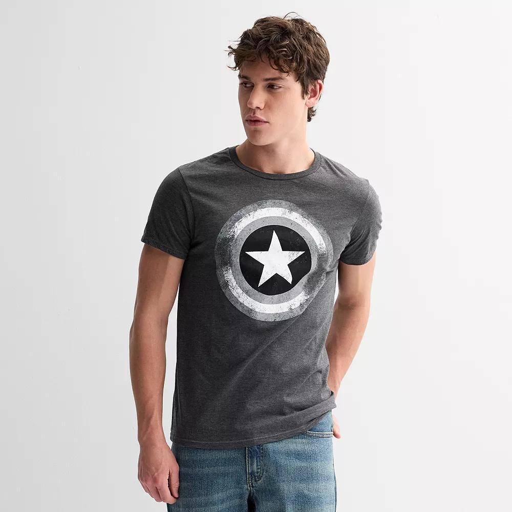 Men's Captain America Shield Tee, Size: XL, Grey Heather Product Image