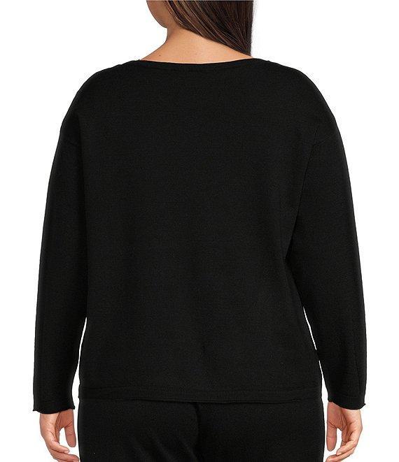 Vince Camuto Plus Size Crew Neck Long Sleeve Blouse Product Image