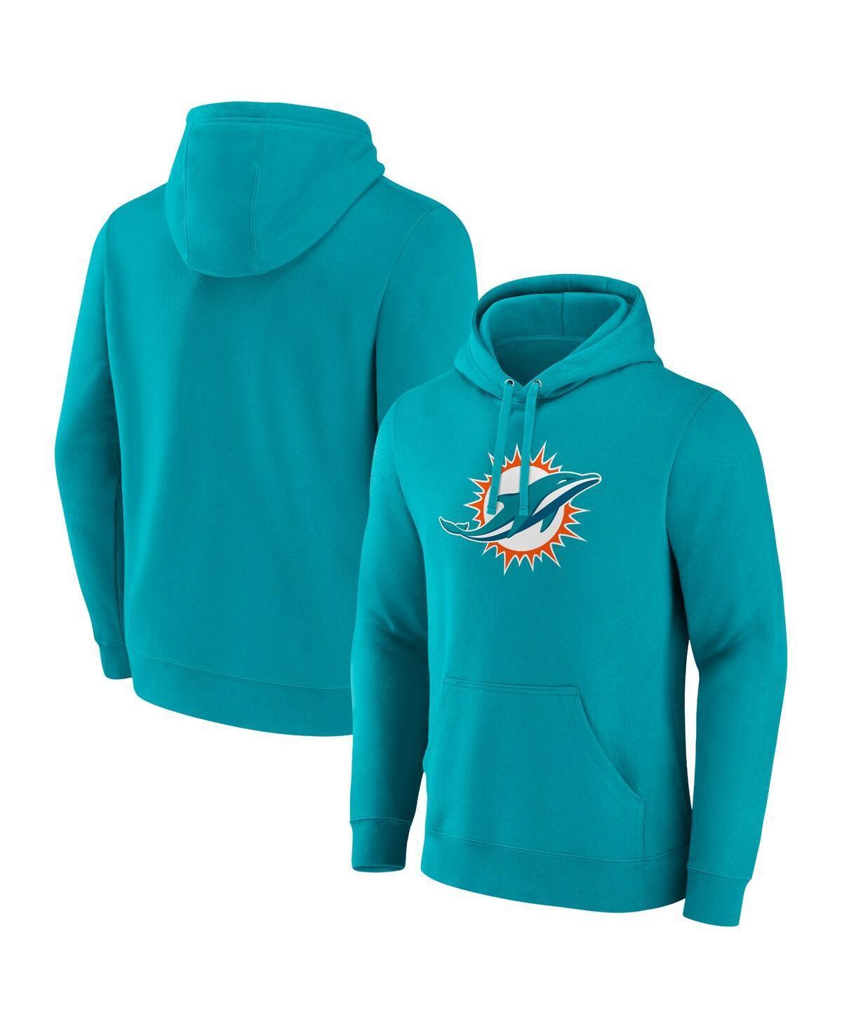 Mens Fanatics Branded Aqua Miami Dolphins Primary Logo Fleece Pullover Hoodie Turquoise A Product Image