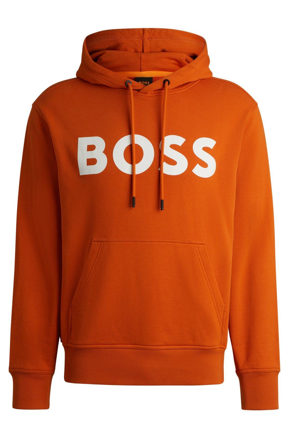 Relaxed-fit hoodie in cotton terry with large logo Product Image