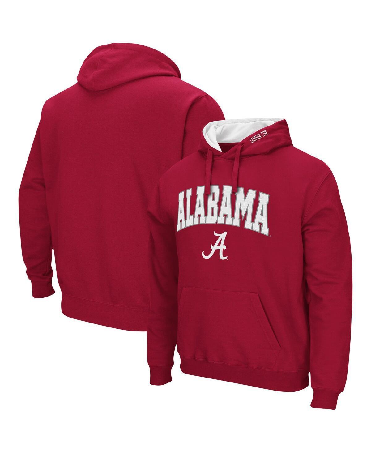 Men's Colosseum Crimson Alabama Crimson Tide Arch & Logo 3.0 Pullover Hoodie, Size: Large, Red Product Image