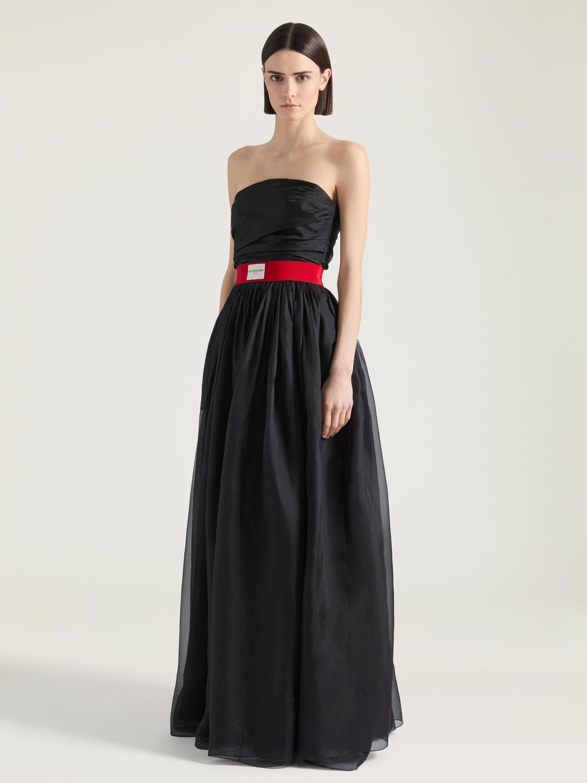 Bustier evening dress in organza Product Image