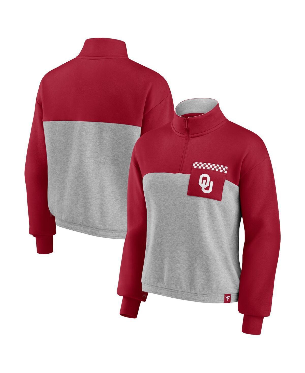 Women's Fanatics Branded Maroon/Heathered Gray Minnesota Golden Gophers Sideline to Sideline Colorblock Quarter-Zip Jacket, Size: Small Product Image