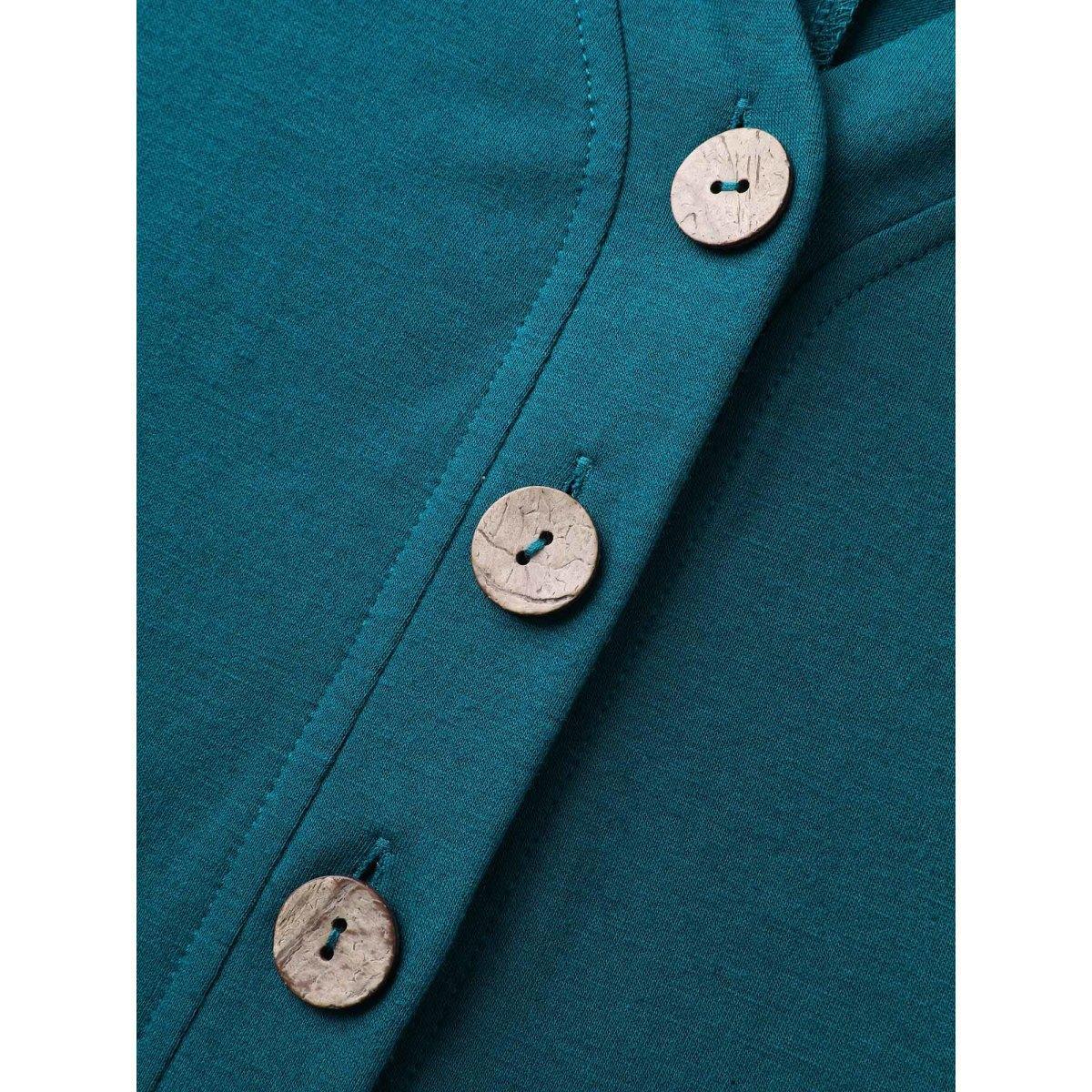 Plus Size Aegean Stretch Button Pockets Solid Jumpsuit Women Sleeveless V-neck Everyday-Casual Loose Jumpsuits BloomChic 18-20/2X Product Image