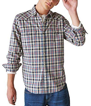 Lucky Brand Long Sleeve Plaid Western Shirt Product Image