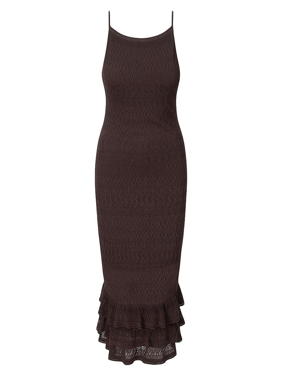 Womens Bliss Knit Ruffle-Trim Maxi Dress Product Image