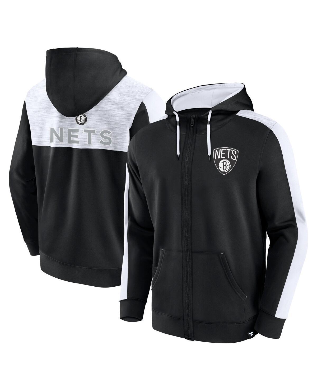 Men's Fanatics Branded Black Brooklyn Nets Rainbow Shot Full-Zip Hoodie, Size: XL Product Image