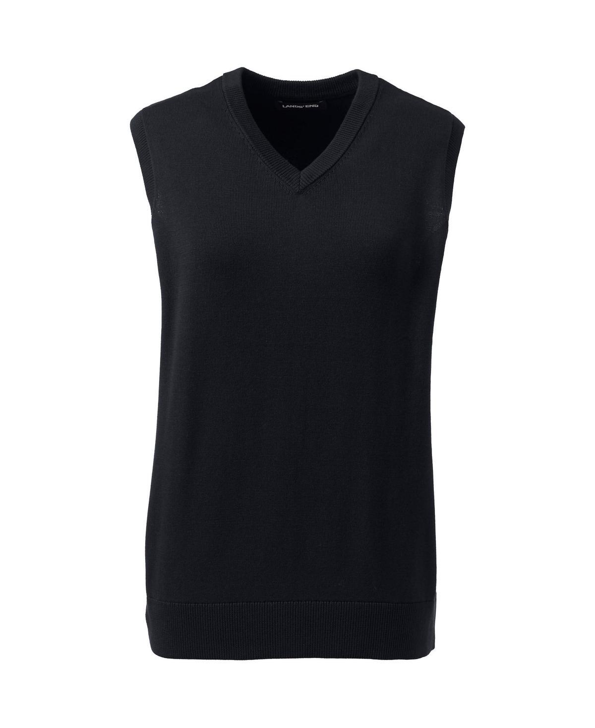 Women's Lands' End Cotton Modal Fine Gauge Sweater Vest, Size: Small, Classic Blue Product Image
