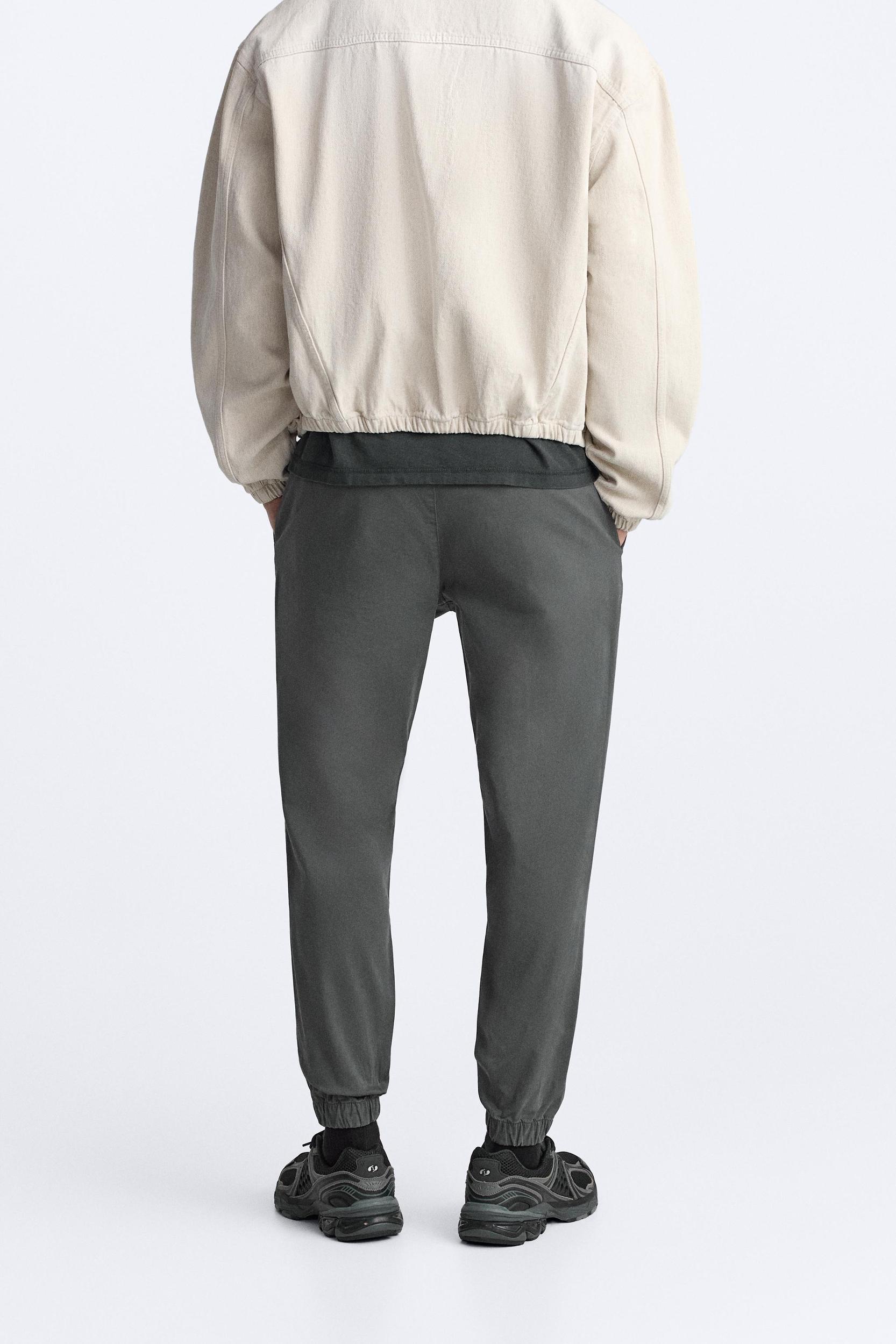 WASHED JOGGER-WAIST PANTS Product Image