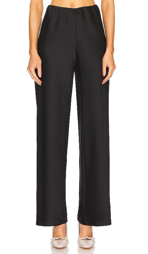Fluid Bias-Cut Crushed Satin Pants Product Image