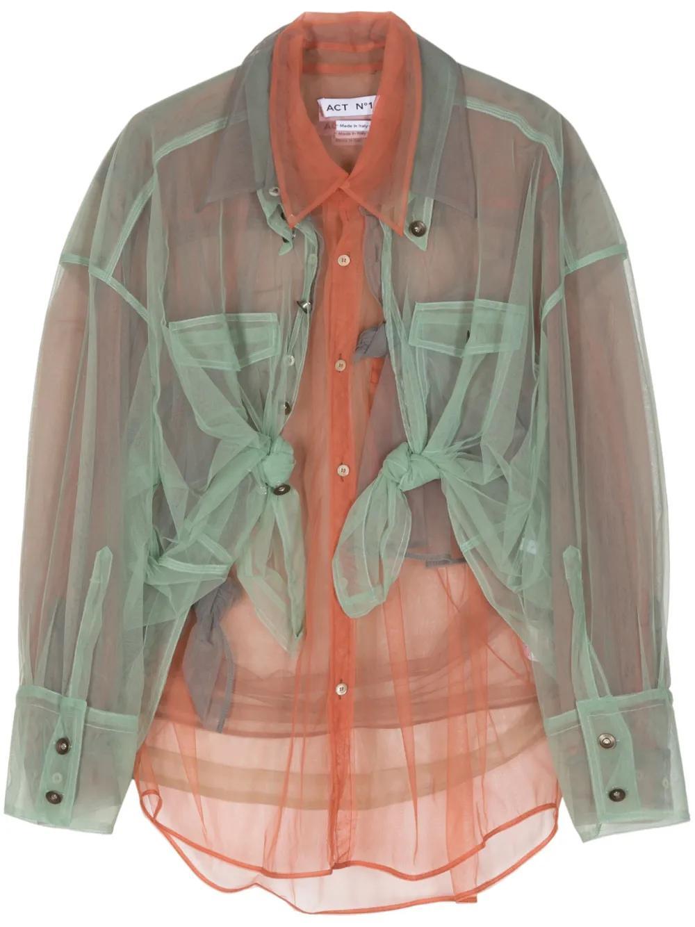 sheer layered shirt Product Image