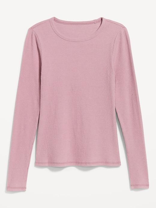 Plush-Knit Long-Sleeve T-Shirt Product Image