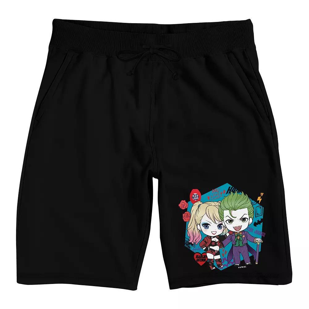 Men's Harley Quinn Chibi Pajama Shorts, Size: Small, Black Product Image