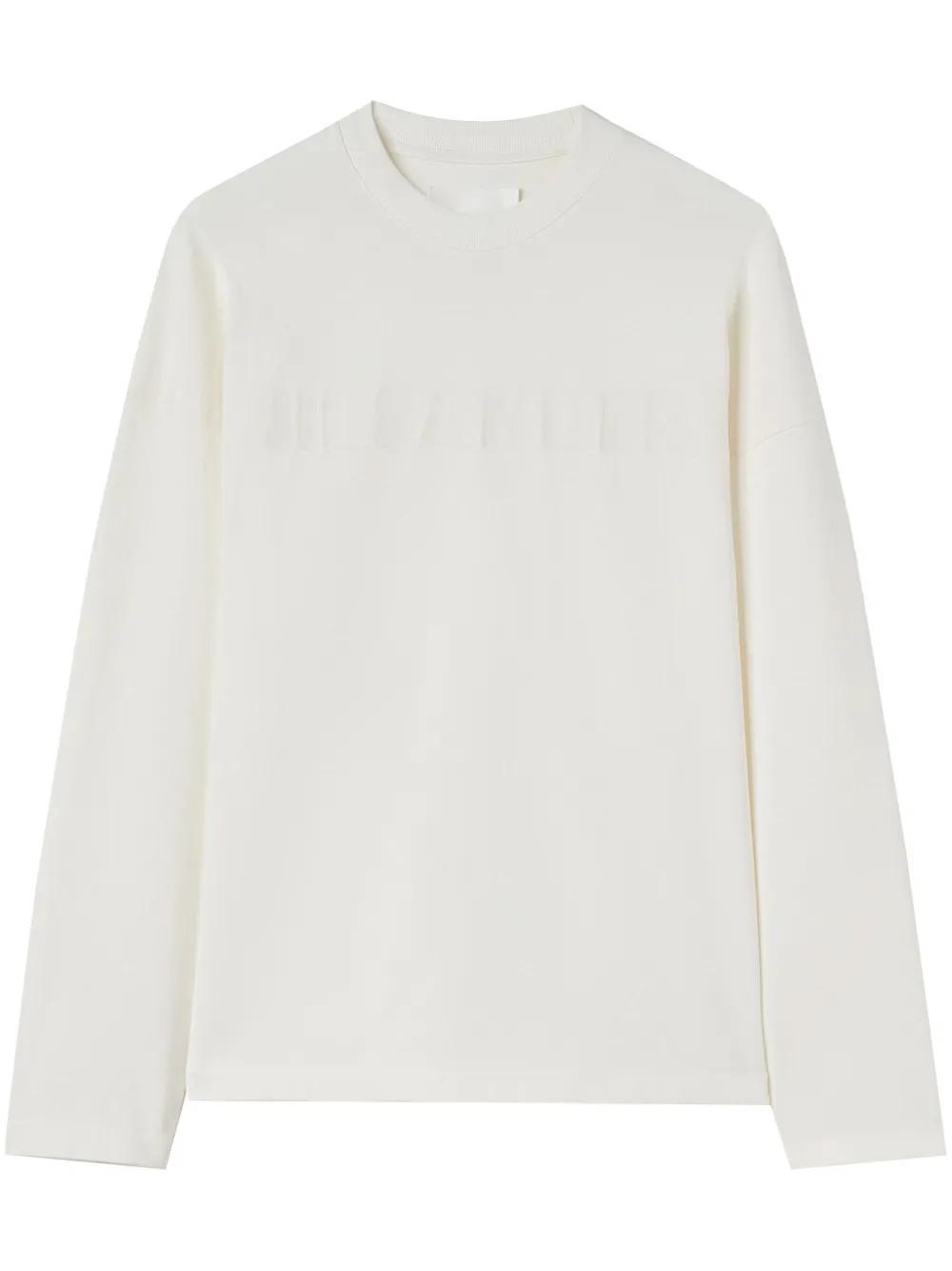 JIL SANDER Logo-print Long-sleeve T-shirt In White Product Image