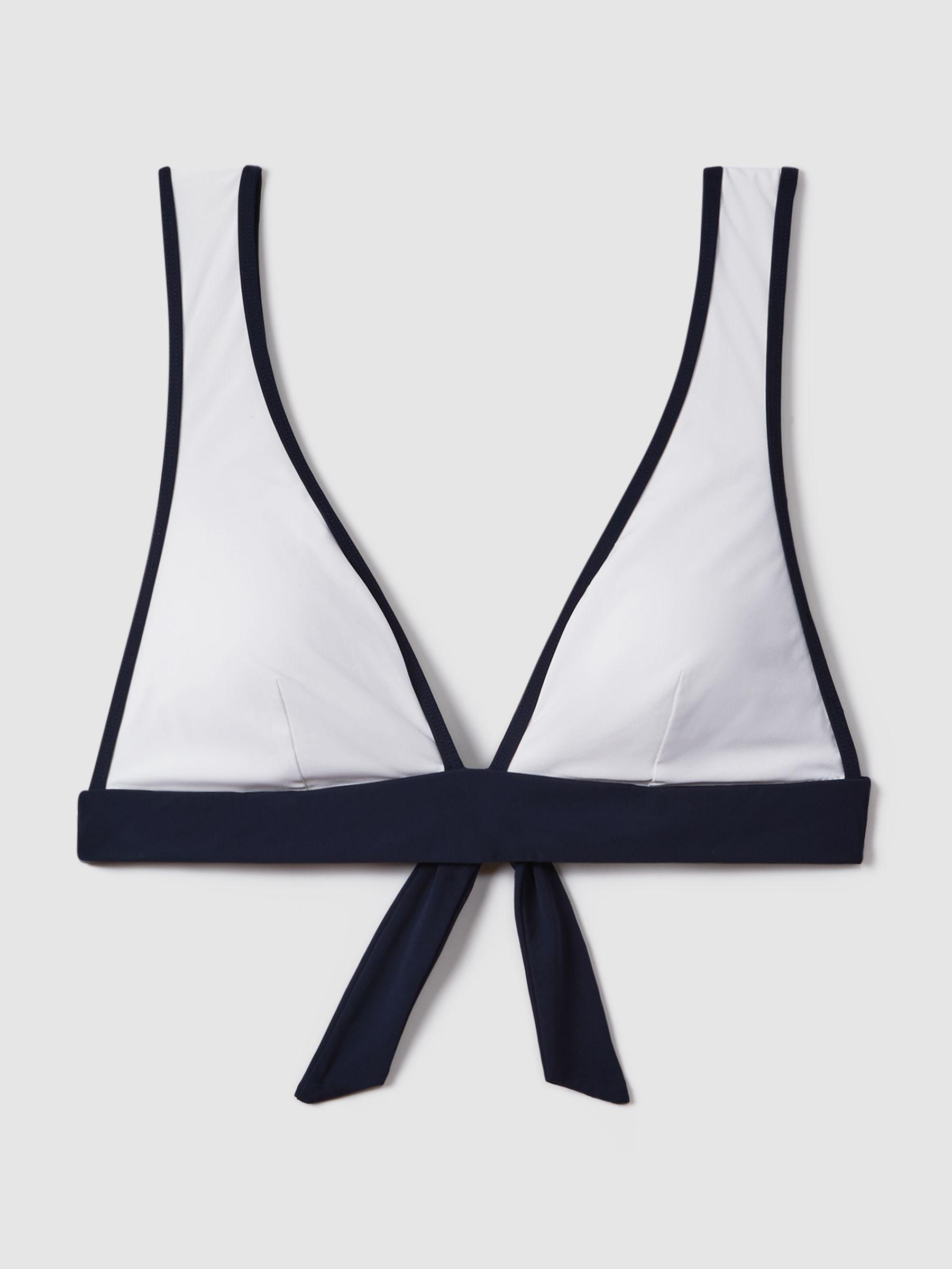 High Rise Belted Bikini Bottoms in Navy/White Product Image