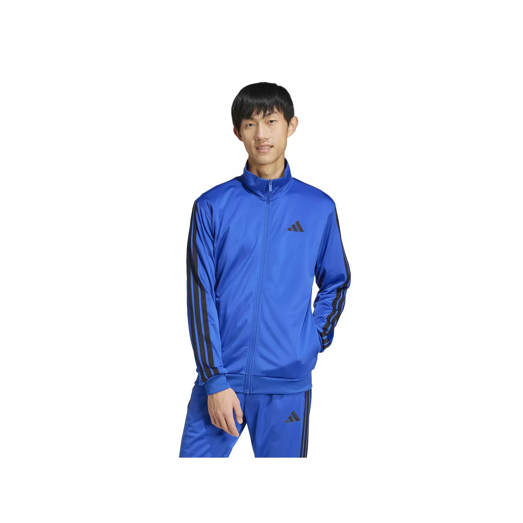 Men's adidas 3-Stripes Tricot Regular Sportswear Track Jacket, Size: Small, Multi Royal Blue Product Image
