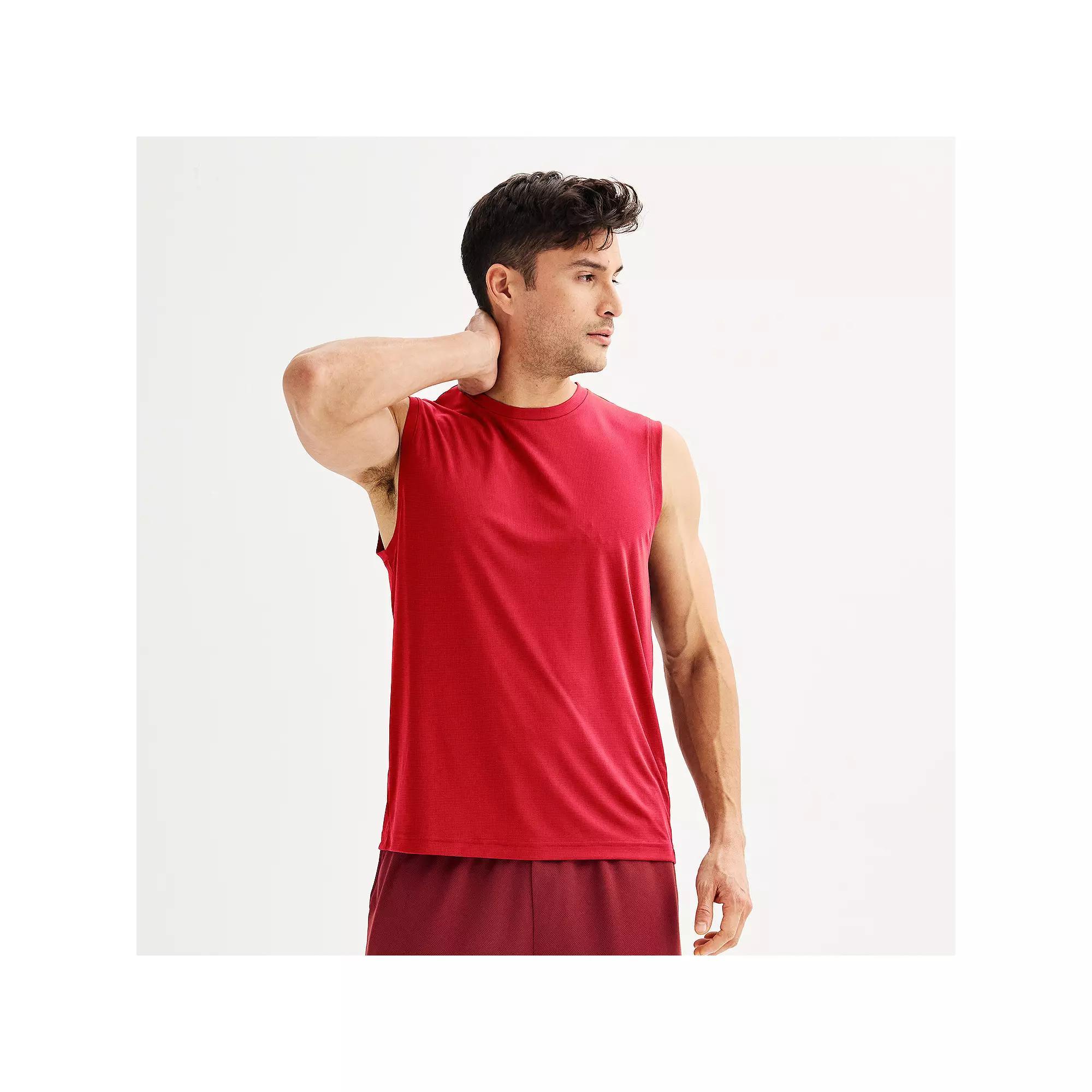 Men's Tek Gear Dry Tek Muscle Tank, Size: XXL, Red Flower Grid Product Image