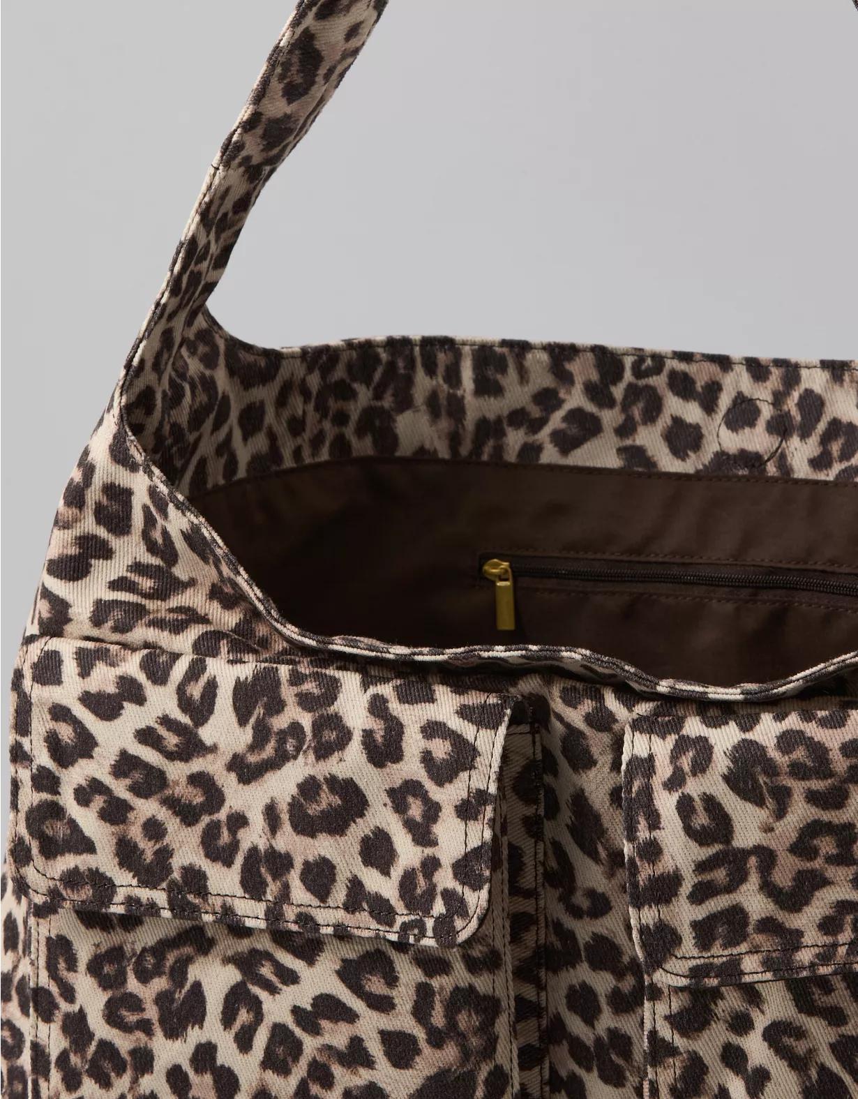 AE Slouchy Leopard-Print Hobo Bag Product Image