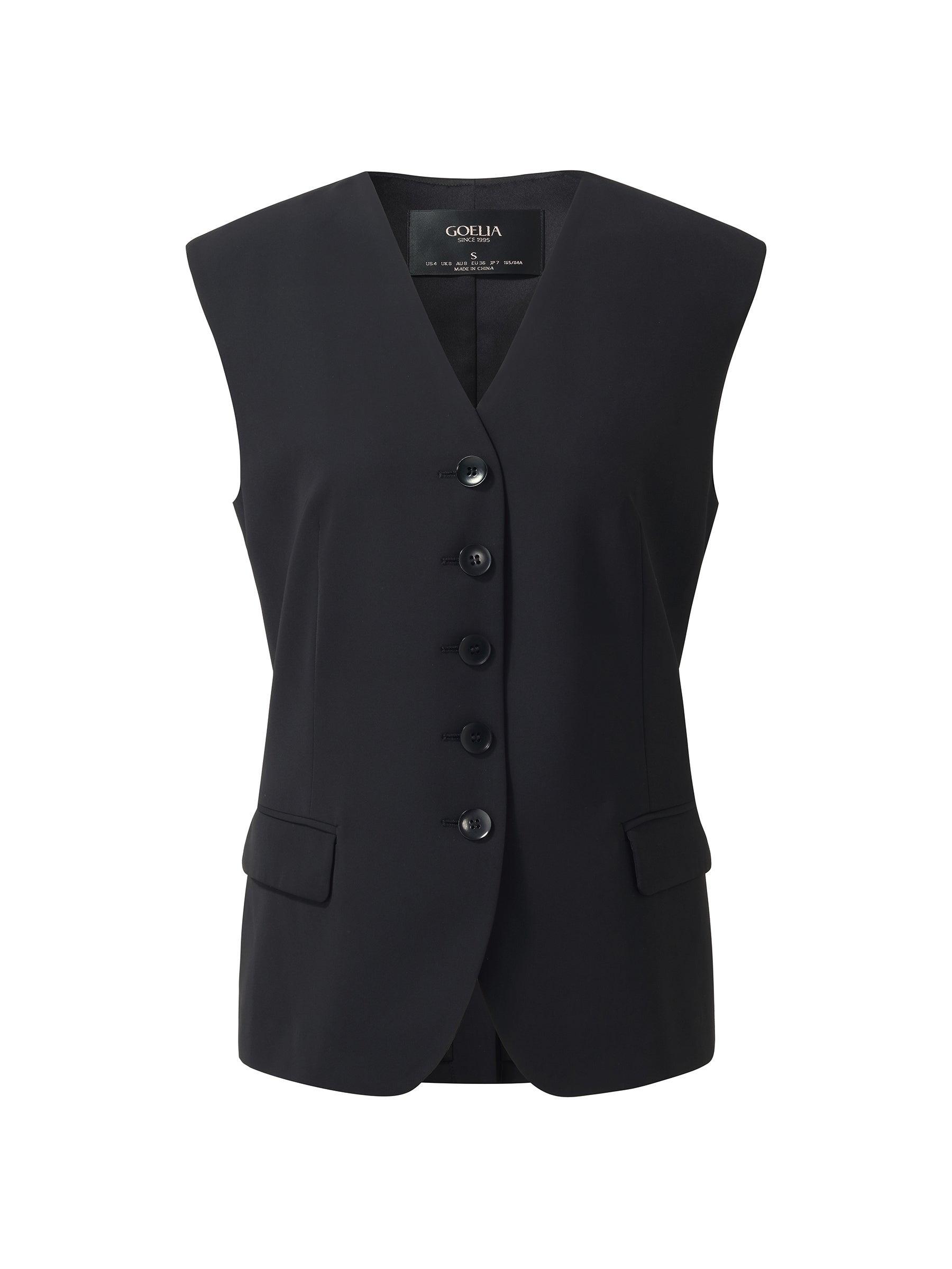 Stretch V-Neck Women Single-Breasted Vest Product Image