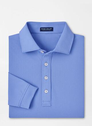 Peter Millar Mens Soul Long-Sleeve Performance Mesh Polo | Color: Elixir | Size: XL Product Image