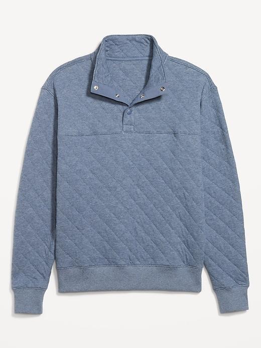 Quarter-Snap Quilted Fleece Sweatshirt Product Image