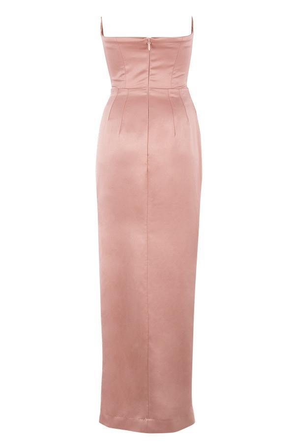 Adrienne Blush Satin Strapless Gown Product Image