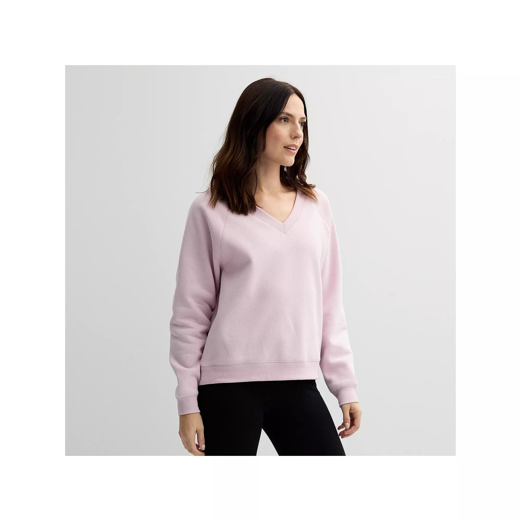 Women's Sonoma Goods For Life® V-Neck Sweatshirt, Size: XXL, Delightful Purple Product Image