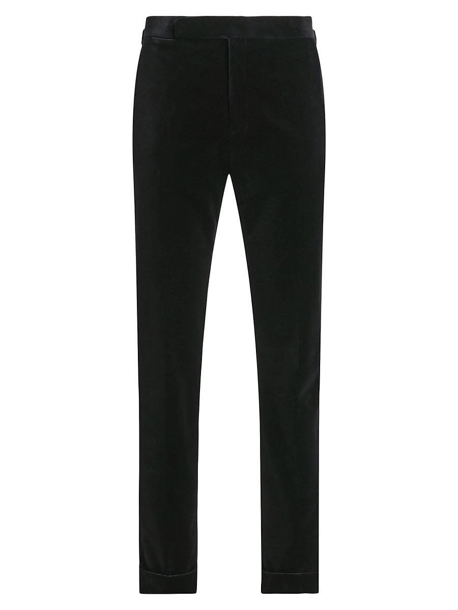 Mens Velvet Straight-Leg Trousers Product Image