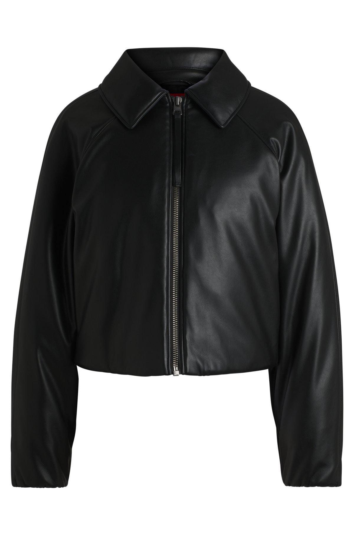 Balloon-shape jacket in padded faux leather Product Image